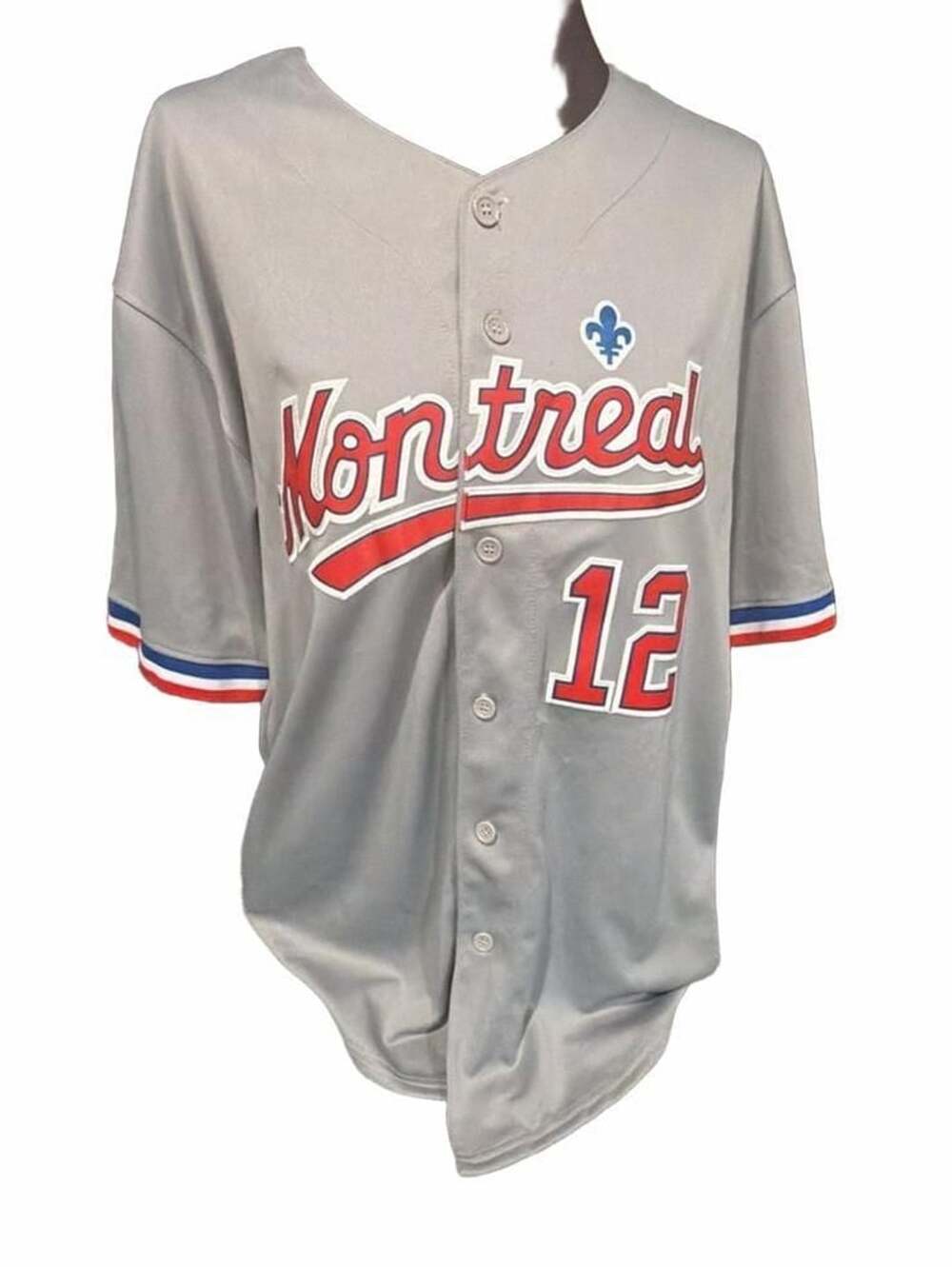 Tom Brady Montreal Expos Size XL Grey Baseball Jersey